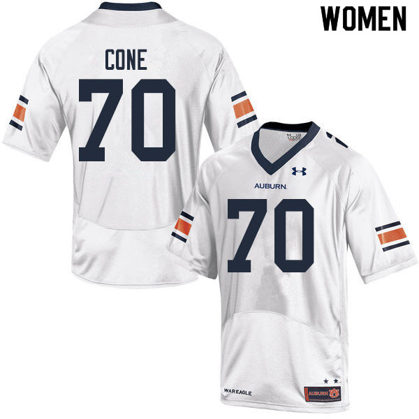 Women #70 Michael Cone Auburn Tigers College Football Jerseys Sale-White